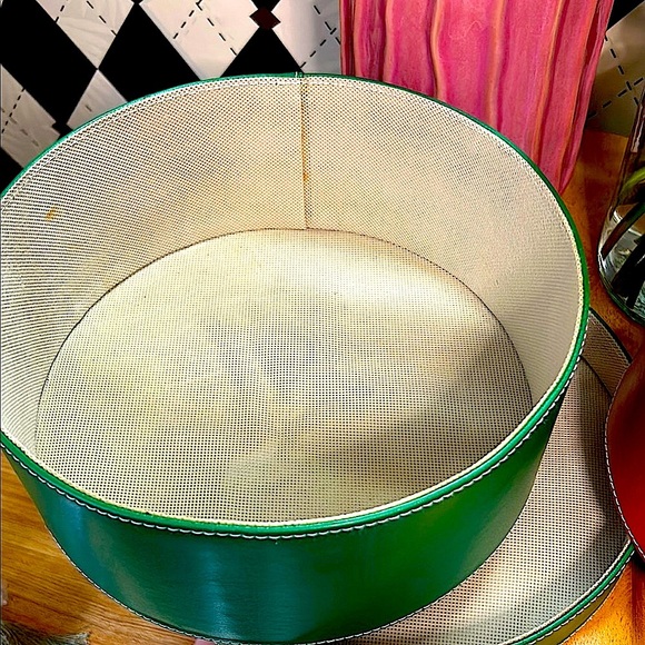 Nesting Leather Boxes Set of 2 – Red & Green – Cylindrical Storage - Large - Picture 16 of 17